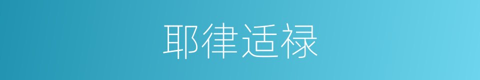 耶律适禄的同义词