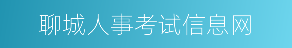 聊城人事考试信息网的同义词