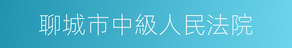 聊城市中級人民法院的同義詞