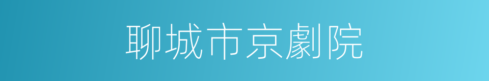 聊城市京劇院的同義詞