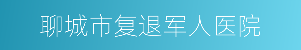 聊城市复退军人医院的同义词