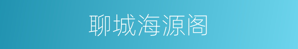 聊城海源阁的同义词