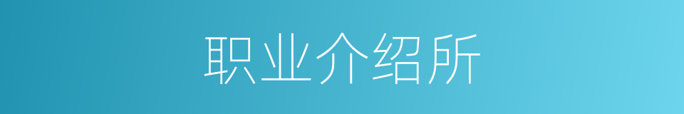 职业介绍所的意思