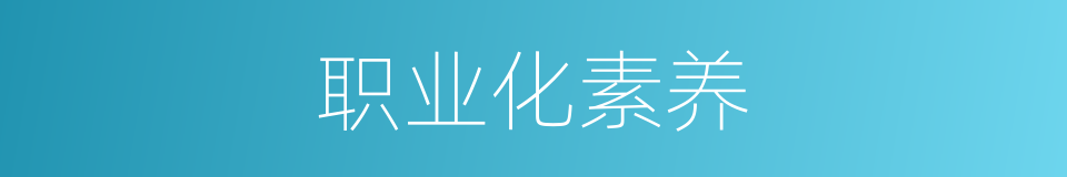 职业化素养的同义词