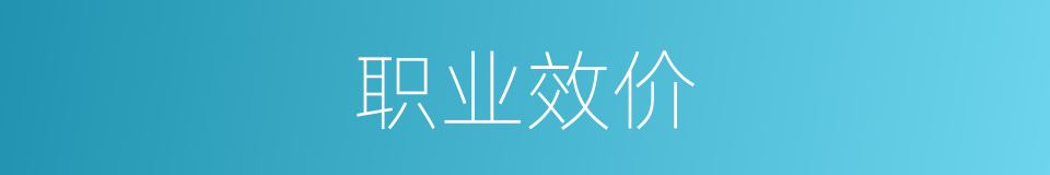 职业效价的意思