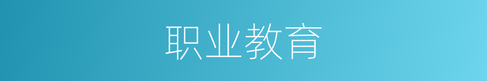 职业教育的意思