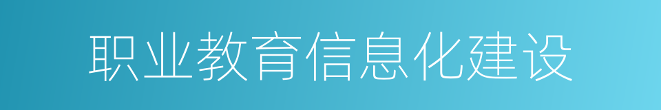 职业教育信息化建设的同义词