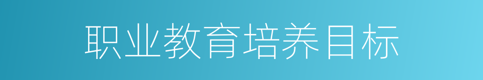 职业教育培养目标的同义词