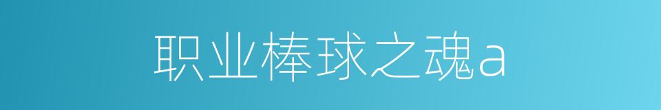 职业棒球之魂a的同义词