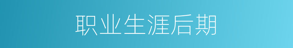 职业生涯后期的同义词