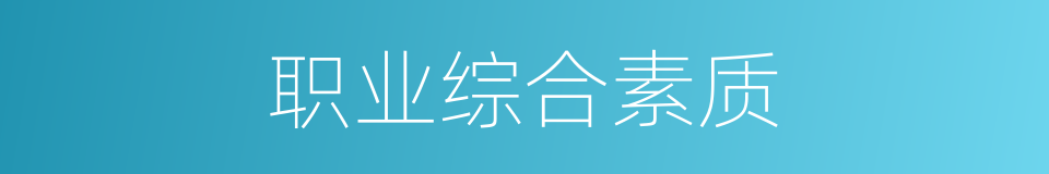职业综合素质的同义词