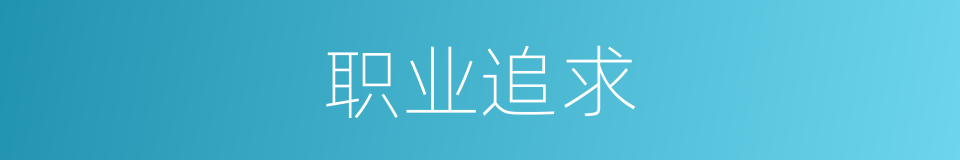 职业追求的同义词