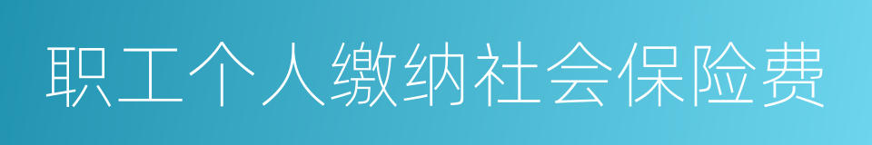 职工个人缴纳社会保险费的同义词