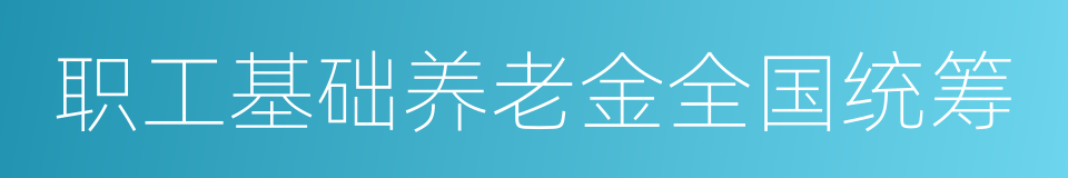 职工基础养老金全国统筹的同义词