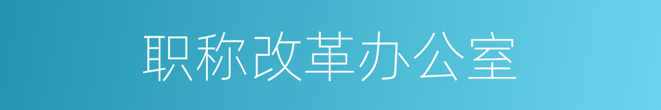 职称改革办公室的同义词
