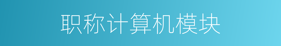 职称计算机模块的同义词