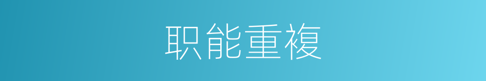职能重複的同义词