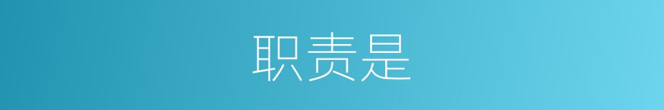 职责是的意思