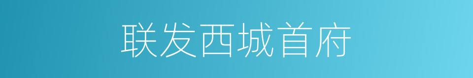联发西城首府的同义词