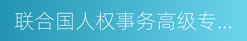 联合国人权事务高级专员办事处的同义词