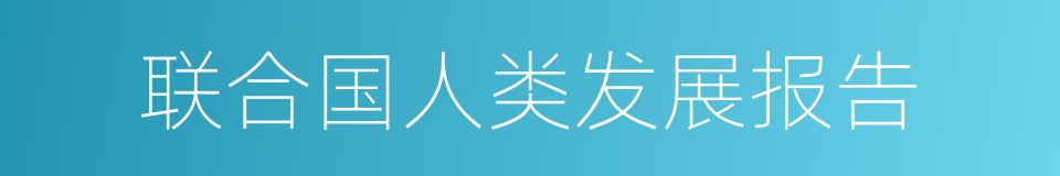 联合国人类发展报告的同义词