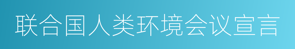 联合国人类环境会议宣言的同义词