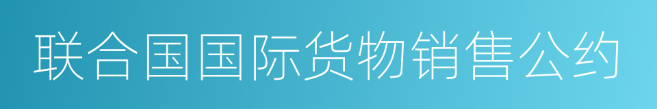 联合国国际货物销售公约的同义词