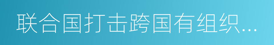 联合国打击跨国有组织犯罪公约的同义词