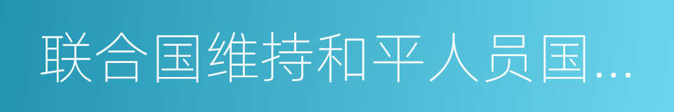 联合国维持和平人员国际日的同义词