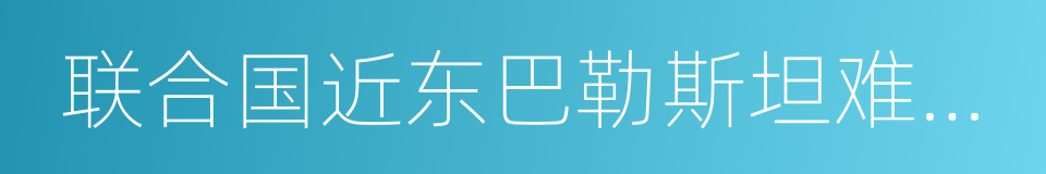 联合国近东巴勒斯坦难民救济和工程处的同义词