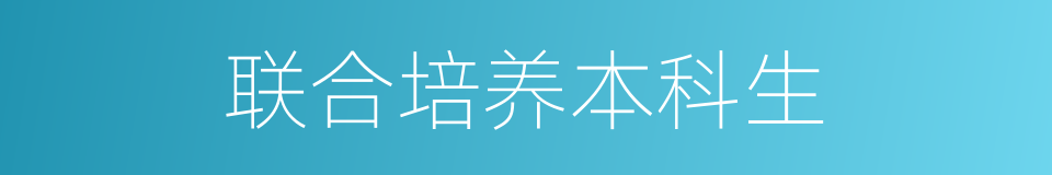 联合培养本科生的同义词