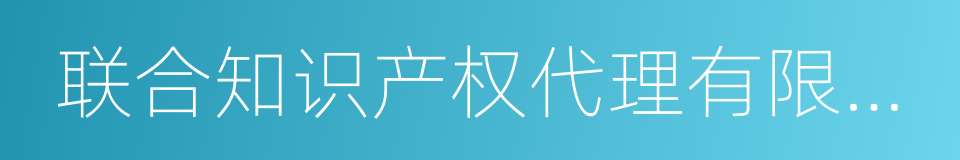 联合知识产权代理有限公司的同义词