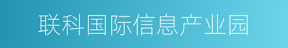 联科国际信息产业园的同义词