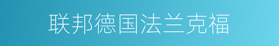 联邦德国法兰克福的同义词