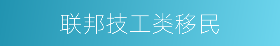 联邦技工类移民的同义词