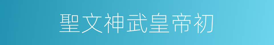 聖文神武皇帝初的同義詞