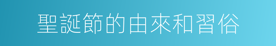 聖誕節的由來和習俗的同義詞