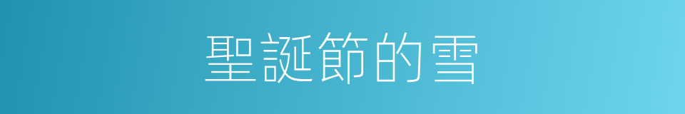 聖誕節的雪的同義詞