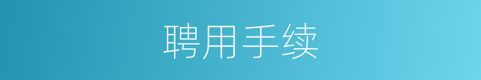 聘用手续的同义词