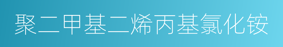 聚二甲基二烯丙基氯化铵的同义词