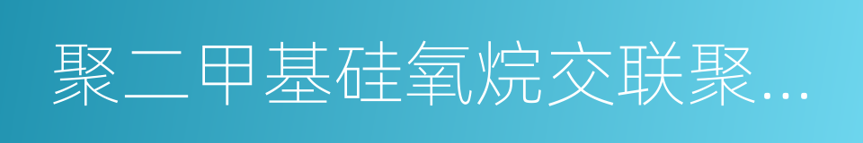 聚二甲基硅氧烷交联聚合物的同义词