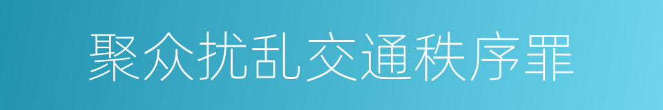 聚众扰乱交通秩序罪的同义词