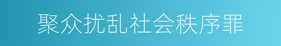 聚众扰乱社会秩序罪的同义词