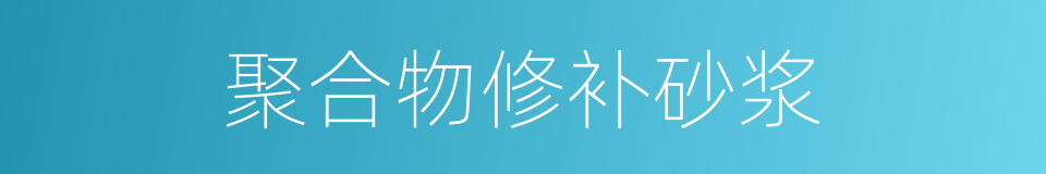 聚合物修补砂浆的同义词