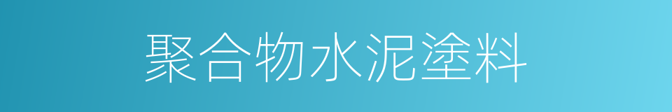 聚合物水泥塗料的同義詞