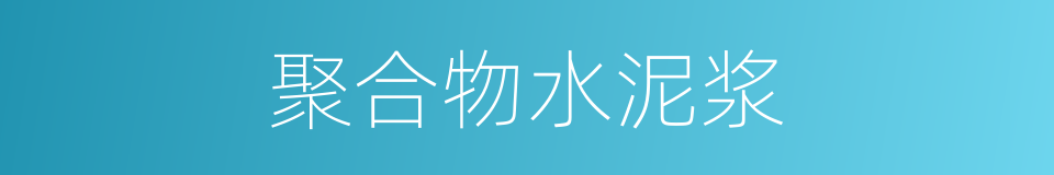 聚合物水泥浆的同义词