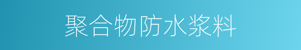 聚合物防水浆料的同义词