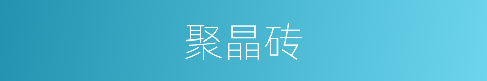 聚晶砖的同义词