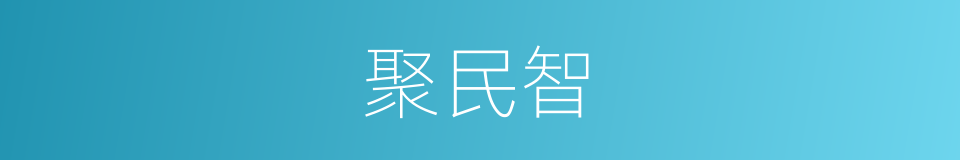 聚民智的同义词