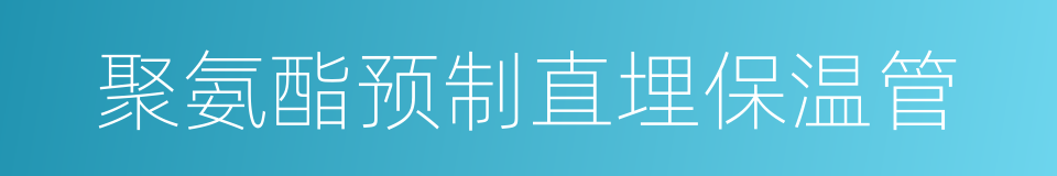 聚氨酯预制直埋保温管的同义词